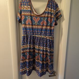 Colorful Paisley Print Dress